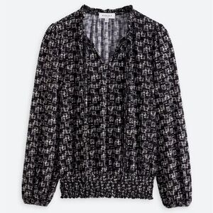 Gilli Black and White Textured Blouse